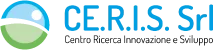 Logo aziendale di CE.R.I.S. Srl con un'icona circolare stilizzata e il nome dell'azienda in blu.